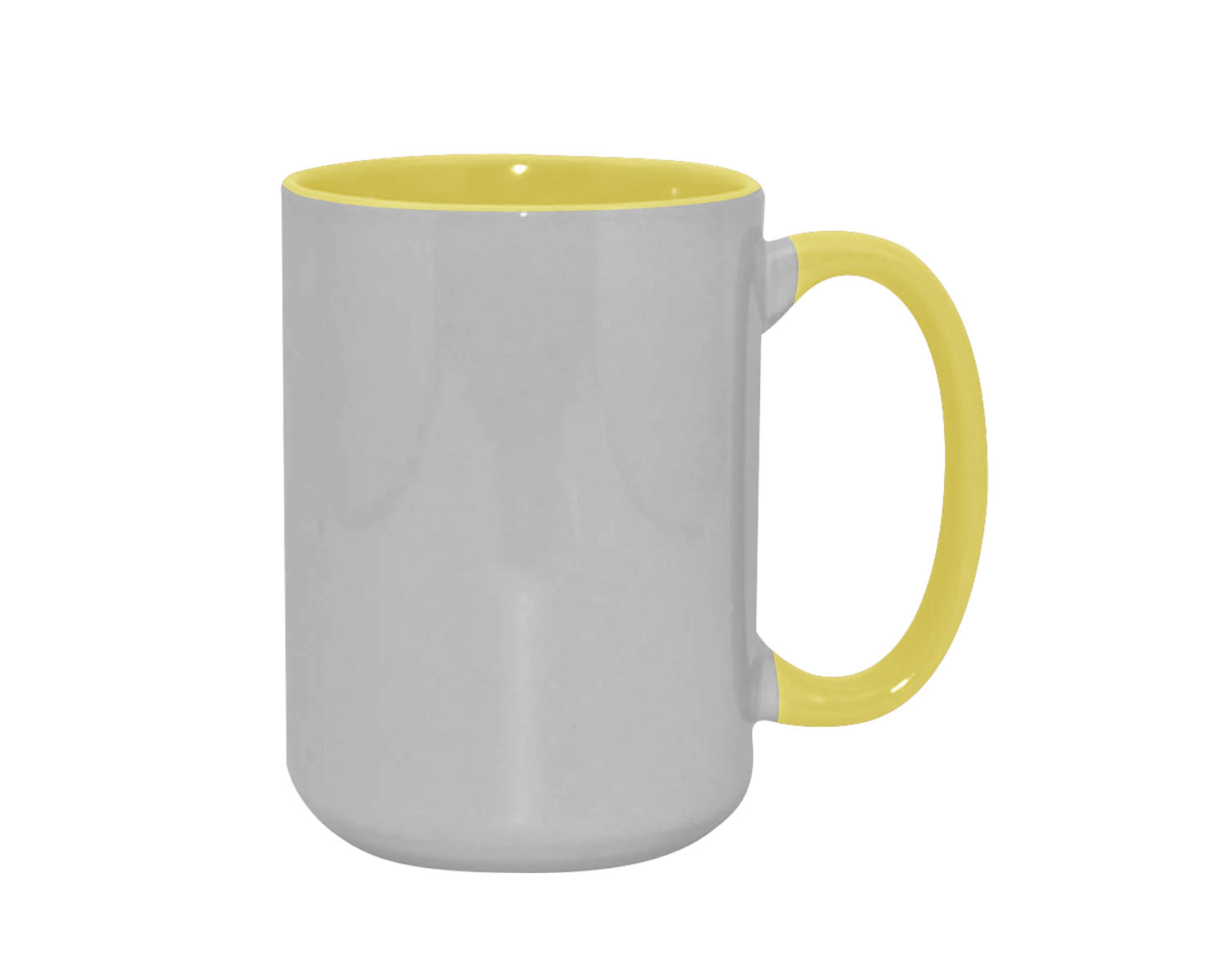 TAZA BICOLOR 15 OZ AMARILLO