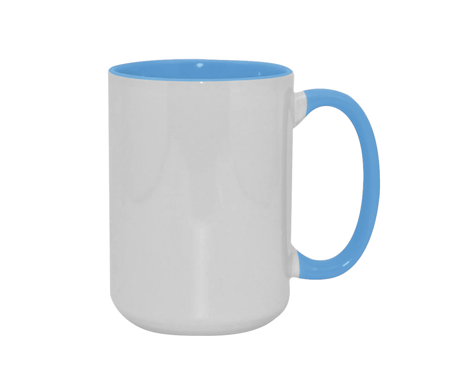 TAZA BICOLOR 15 OZ AZUL CIELO