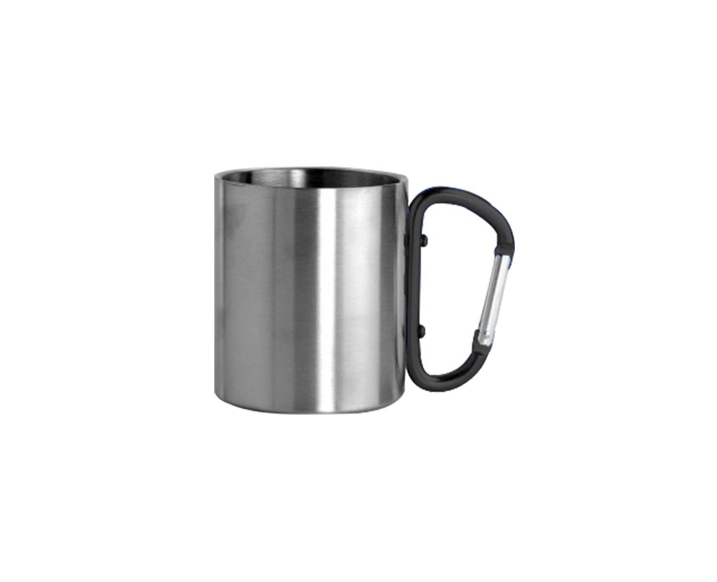 TAZA ACERO C/ASA GANCHO 300ML PLATA/NEGR