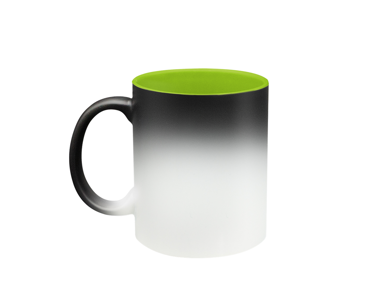 TAZA MAGICA NEGRO 11 OZ. INT. VERDE CLAR